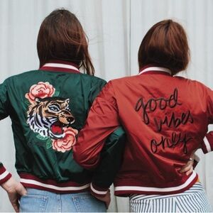 Reversible Satin Bomber Jacket